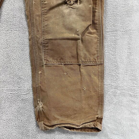 Carhartt B01 BRN Pants 37x30* Double Knee Carpenter Thrashed Distressed VTG USA - Picture 5 of 16